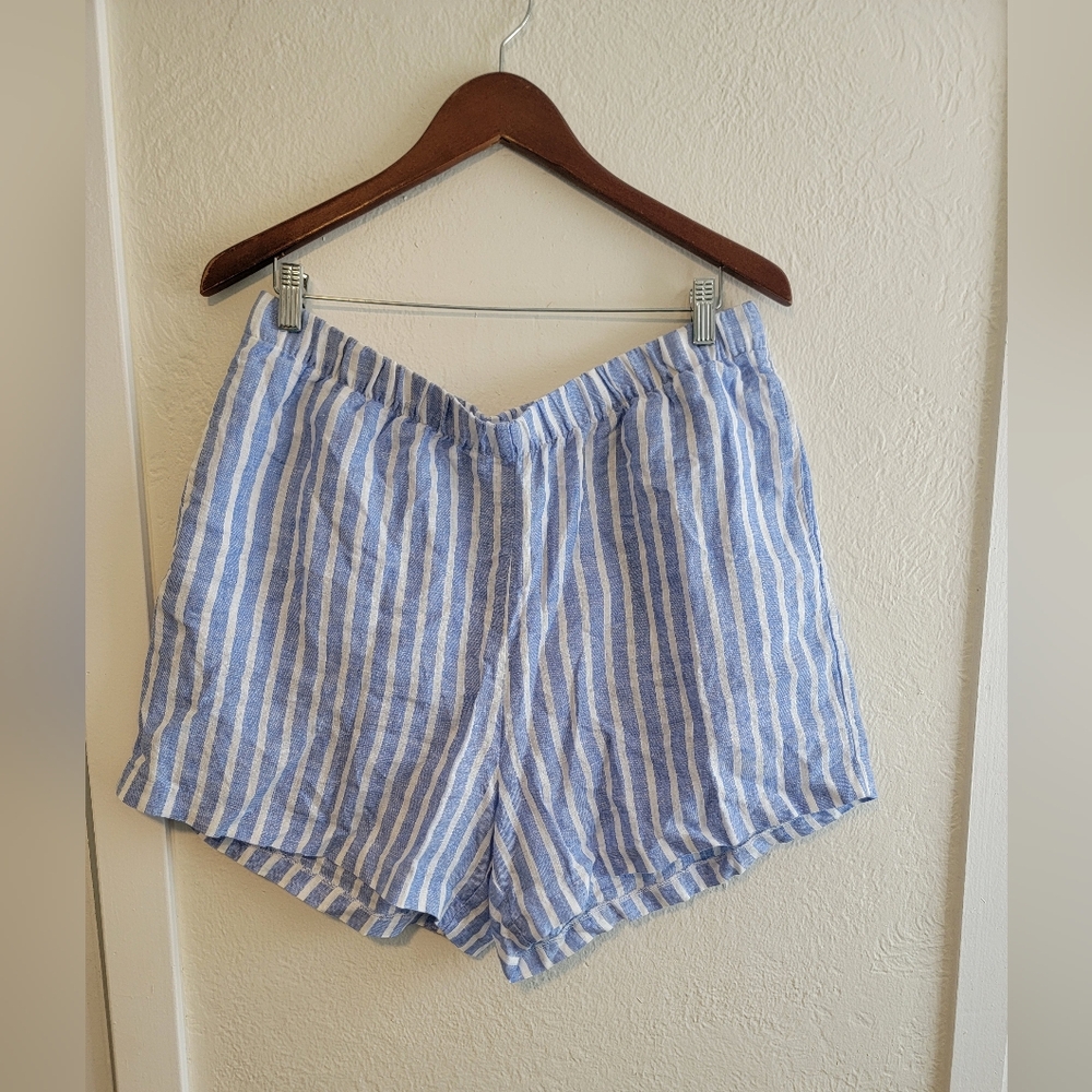 H&M Blue and White Striped Women Shorts